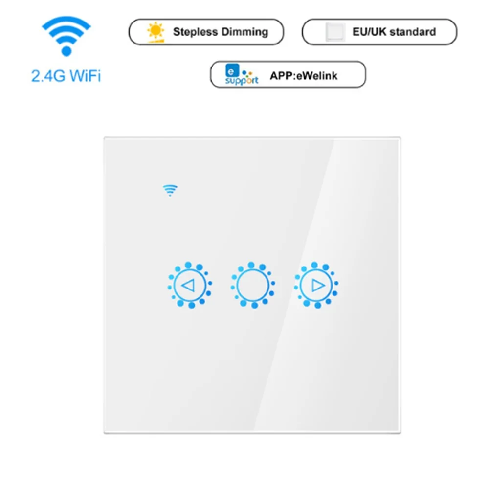 Умный переключатель диммер 3-полосная настенная Wifi лампа светодиодная сенсорный