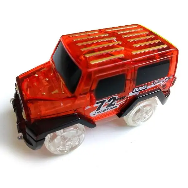Red car LeadingStar 1 шт. детский светодиодный Электрический автомобиль игрушка для светящиеся рельсы Светящиеся в темноте удивительные гоночные автомобили(не включая треки - Цвет: Red car