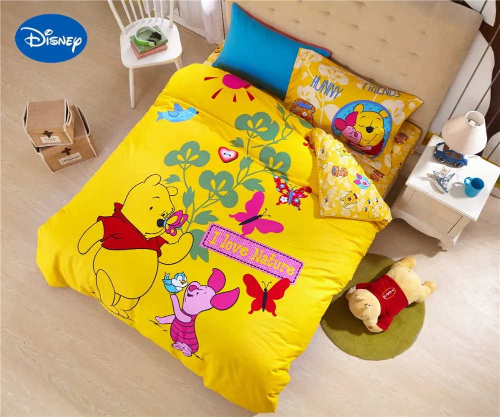 Комплект постельного белья из мультфильма Винни Пух|bedding set|comforter bedding setsgirl bed covers |