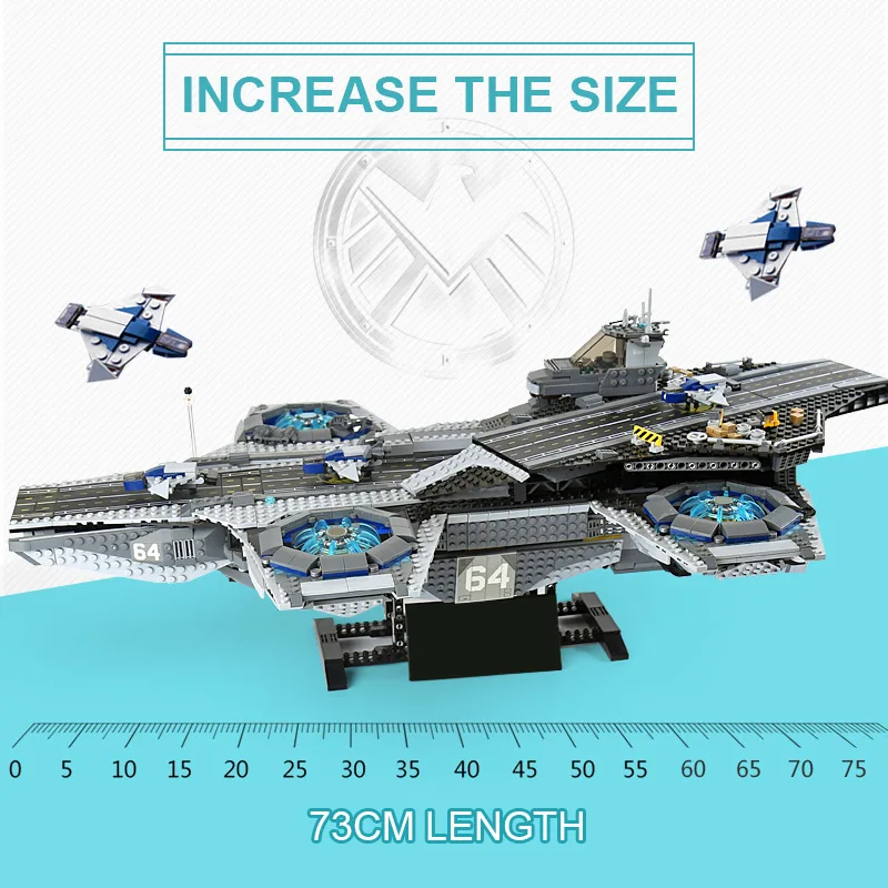 07043 Супер герои Marvel совместимы с 76042 щит Helicarrier 3057 шт. Кирпичи Строительные блоки