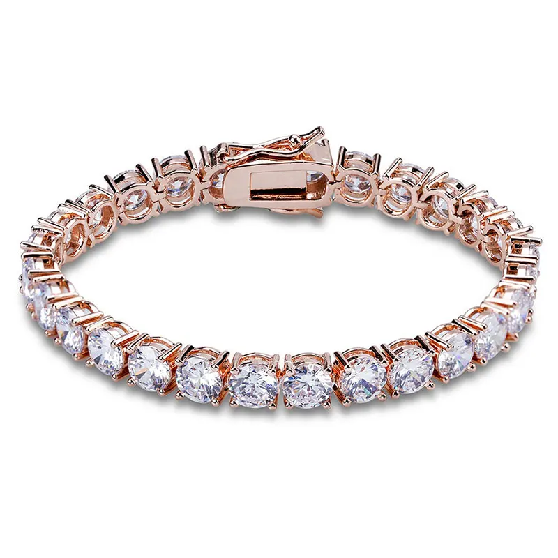 1 ряд золотого и серебряного AAA кубического циркония проложили все Iced Out теннис Bling
