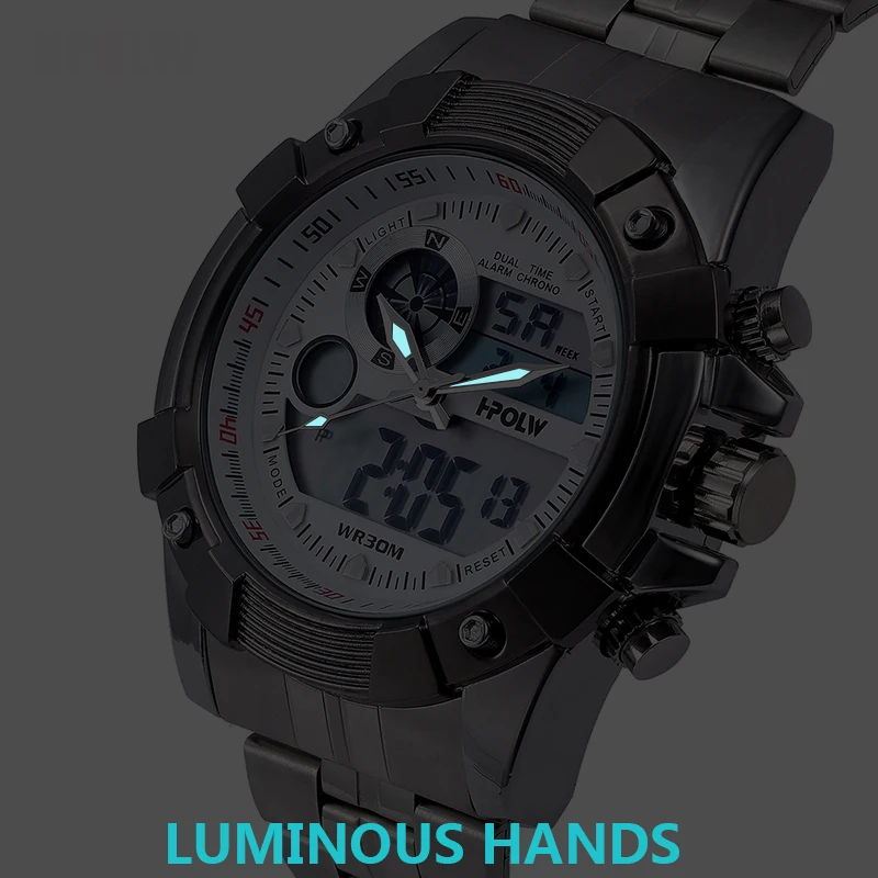 Men Army Military Sport Watch HPOLW Luxury Brand Waterproof Watches Full Steel Quartz Analog Male Clock Relogios Masculinos | Наручные