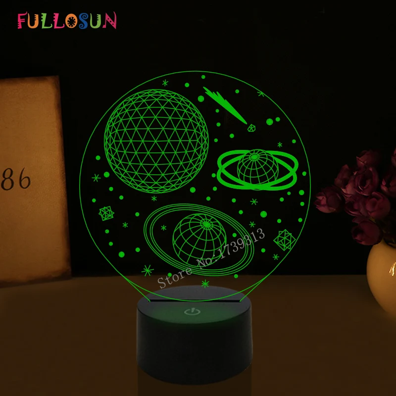 Космический 3D Ночной светильник 7 цветов USB 3D настольная лампа для дома декоративная детская игрушка подарок детский праздник