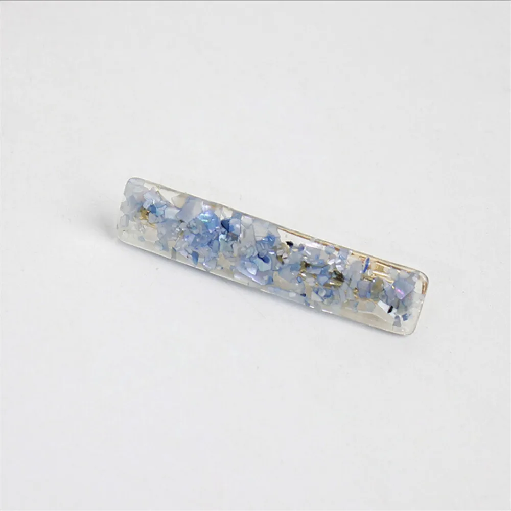 Rectangle blue 1 шт., женские цветные длинные заколки из смолы, элегантная металлическая заколка для волос, аксессуары для волос - Цвет: Rectangle blue