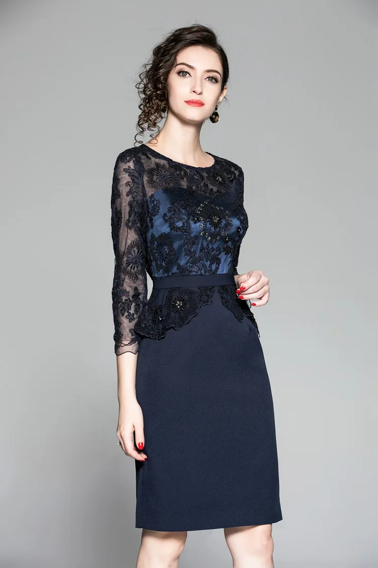 Vestidos De Festa, осенне-зимние Модные Коктейльные Вечерние женские платья, Тюлевое кружевное платье-футляр с вышивкой в стиле пэчворк