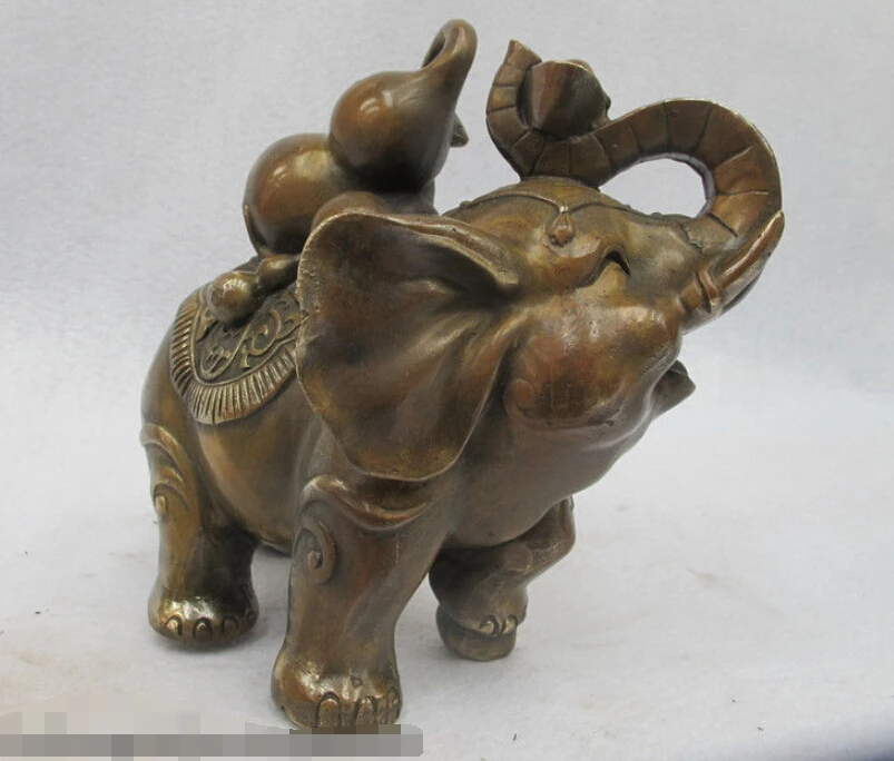 Бесплатная Повезло Китай Бронза Медь Фэн-Шуй Благоприятный слона проведение