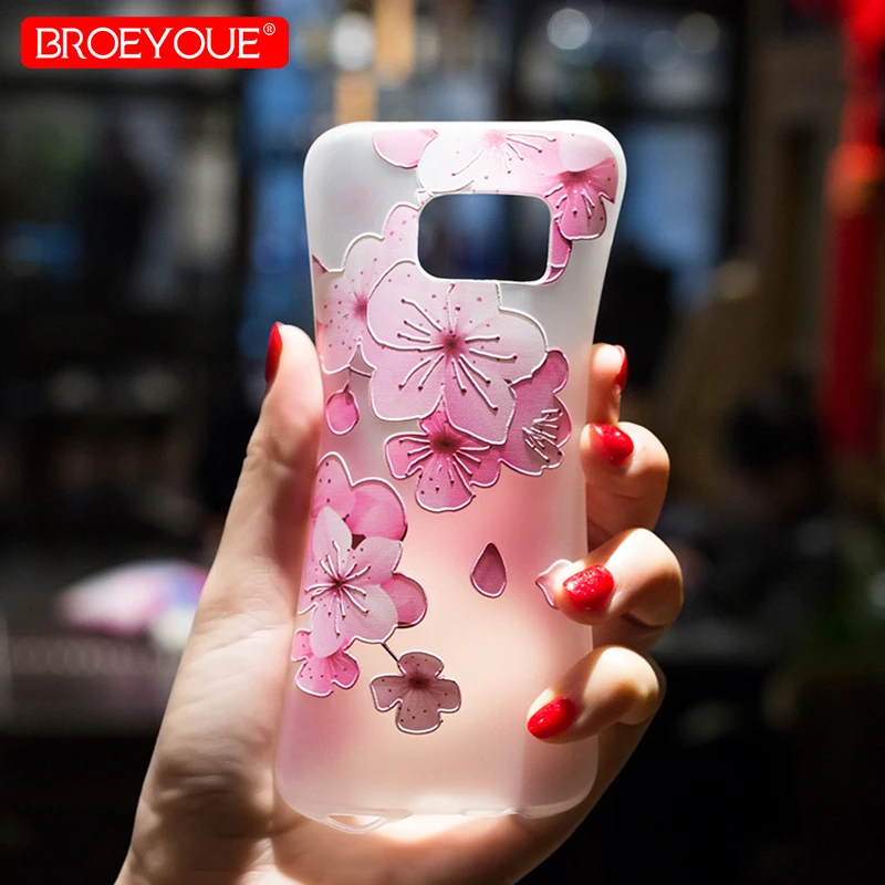 Чехол для iPhone 8 7 5 5S 6 6S Plus X роскошный 3D рельефный ТПУ чехол Samsung Galaxy S8 S9 S7 Edge J3 J5 J7 A3 A5