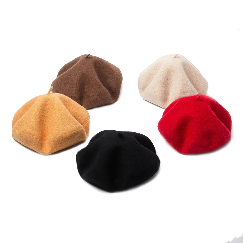 

COKK Winter Hat Wool Beret Women CasuaL Warm Beret Hat Cap Autumn Party Club Female Beret Beanie Painter Cap Soft Solid Color