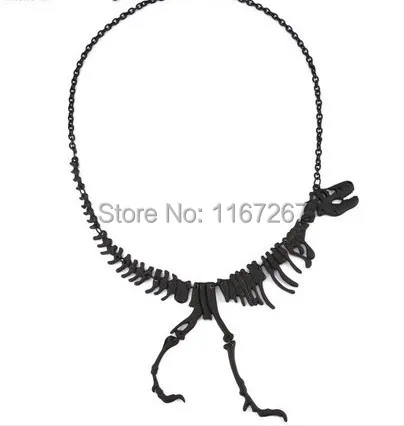new arrival Hot ! 3color Vintage Metal Fashion Walking Dinosaur Skeleton Tyrannosaurus Pendant Necklace Wholesale Jewelry | Украшения и