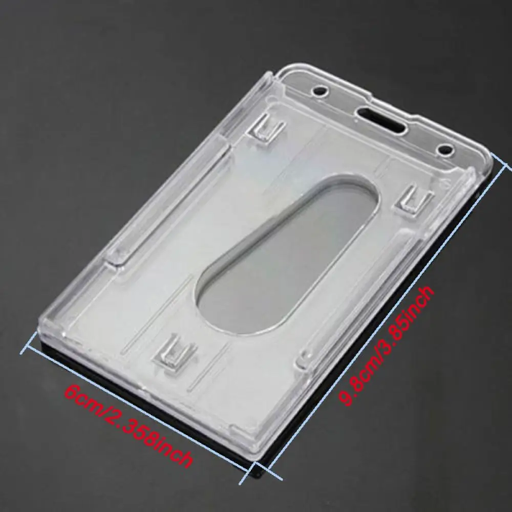 

Hot Design Double Card Acrylic Plastic ID Badge Card Holder High Quality Holder High Quality Crystal Card Holder ID Card Holder