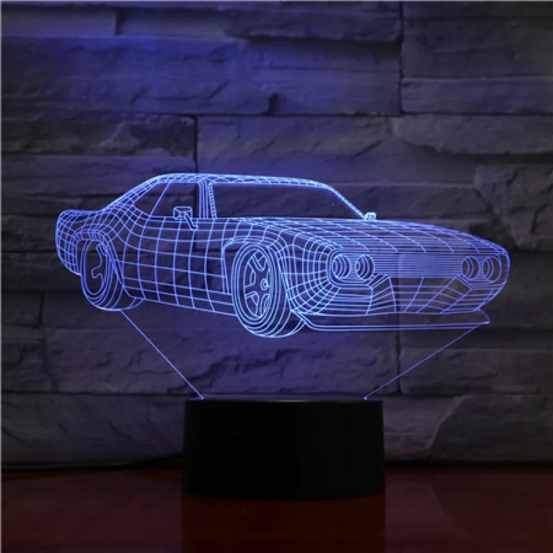 3D ночник светильник седан настольная лампа креативные подарки для детей флэш