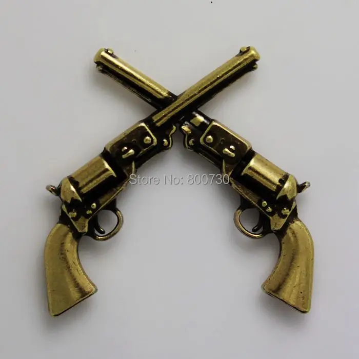 (KB401) 10 шт. 1-1/2 &quotковбойский Декор перекрестные 1861 Colt вращающиеся пистолеты