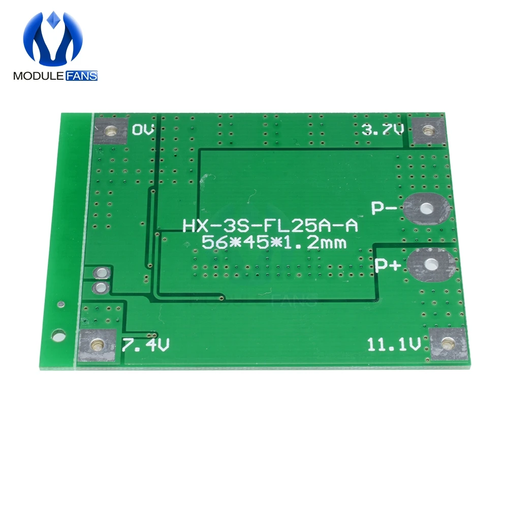 3S 25A литий ионный аккумулятор 18650 BMS PCM плата защиты от короткого замыкания модуль