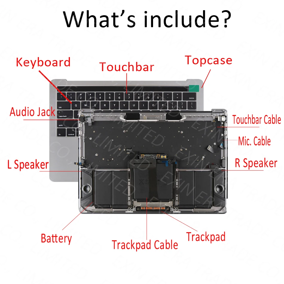 Серебристо серый для Macbook Pro 13 &quotA1706 Полный Корпус с английская клавиатура