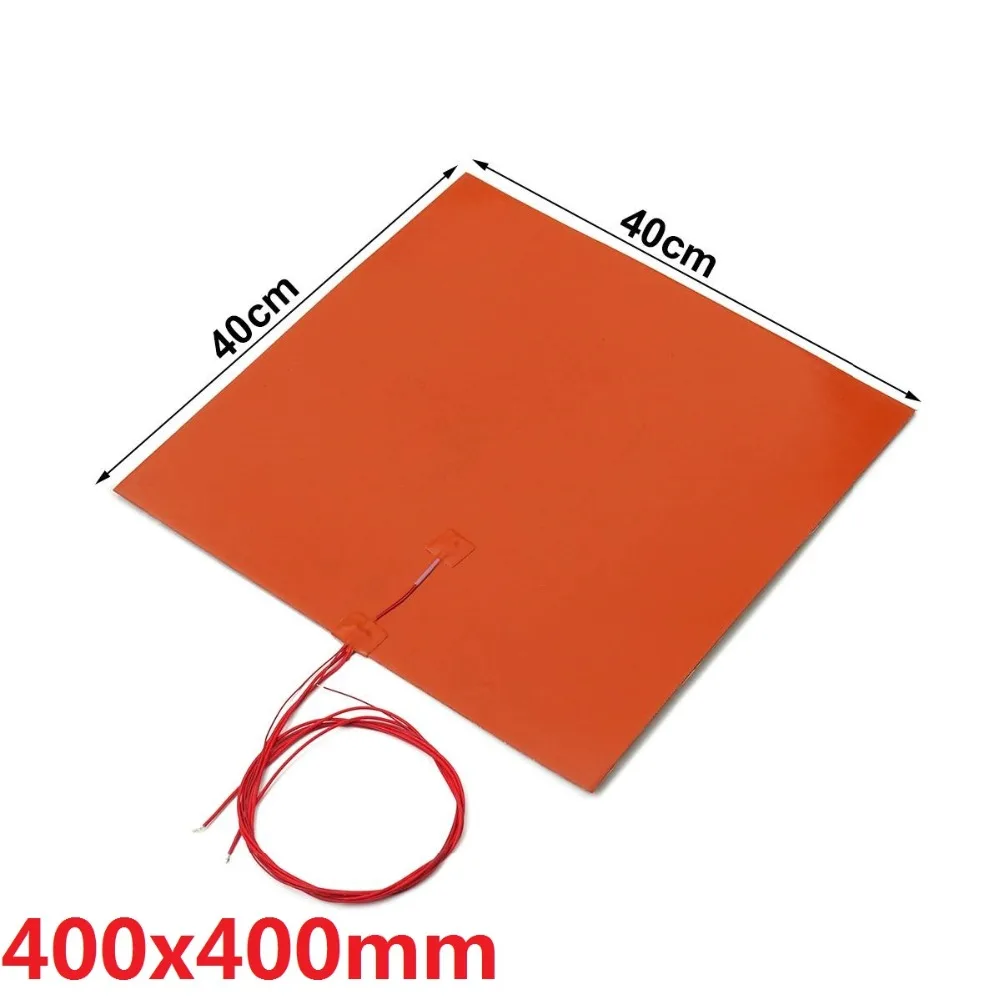 Гибкий силиконовый резиновый нагреватель 400*400 мм 24v DC 480w клей на спине NTC