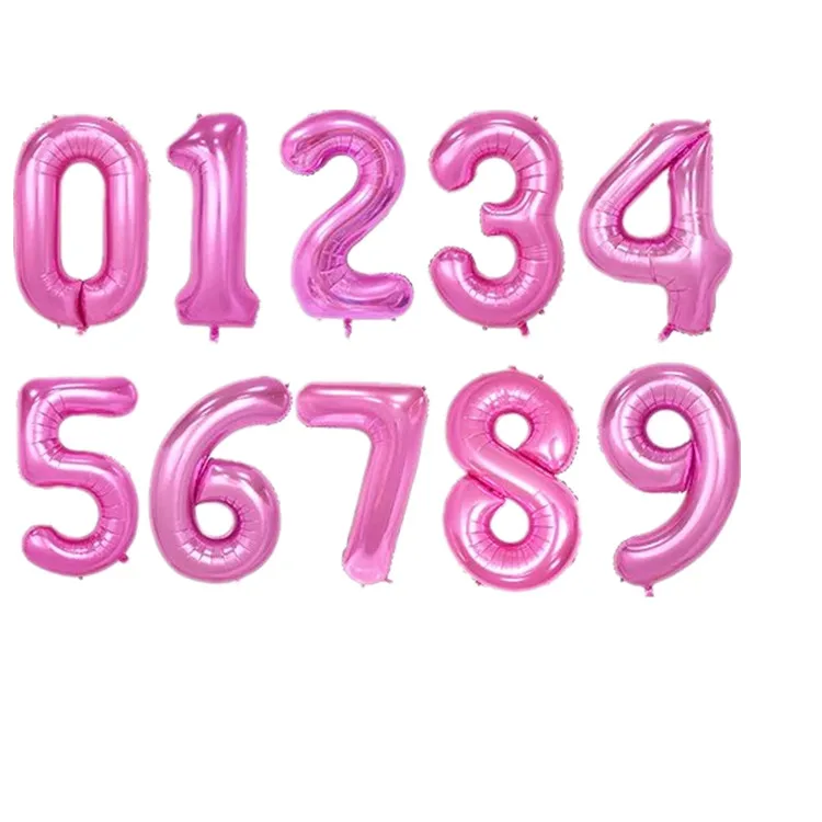 pink 40 дюймов шар с цифрами 1, 2, 3, 4, 5 цифр гелиевые шары из фольги для детского душа 1 день рождения, вечеринки, свадьбы, декоративные шары, принадлежности - Цвет: pink