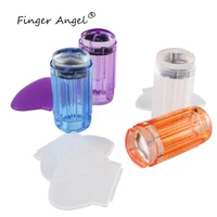 finger angel 1pcs nail art silicone jelly clear stamper scraper set transparent polish print transfer manicure template tool