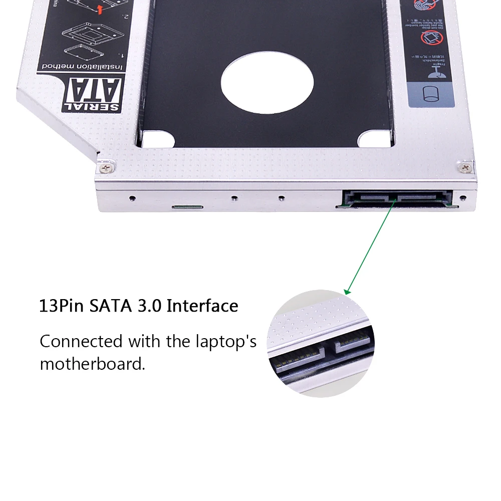 CHIPAL Алюминий сплав 2nd HDD Caddy 12 7 мм SATA 3 0 для 2 5 Inc SSD чехол HD Жесткий диск ноутбука CD ROM