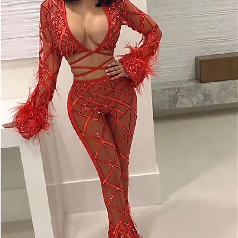 DRESSMECB 2018 Новый Модный женский комбинезон Дамский Сексуальный Комбинезон с