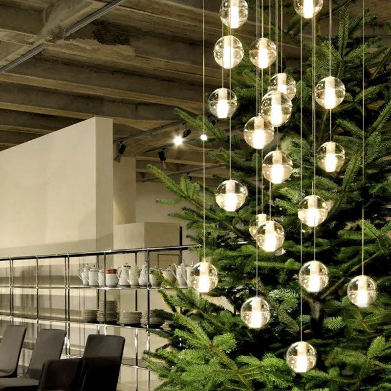 LED подвесные светильники для лестниц Лофт кофейное освещение спальни Люстры e