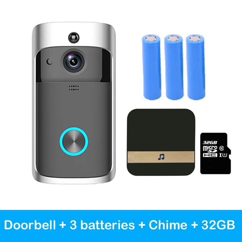 Option 5 WiFi видео дверной звонок 720 P камера дверного звонка БЕЗОПАСНОСТИ двухстороннее аудио ночного видения беспроводной дверной звонок Домофон IP домашний дверной Звонок - Цвет: Option 5