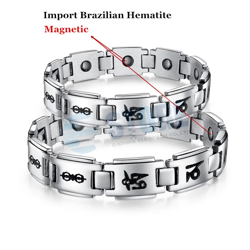 Браслеты мужские из нержавеющей стали с магнитным гематита и камнем 10 шт.|bracelet men