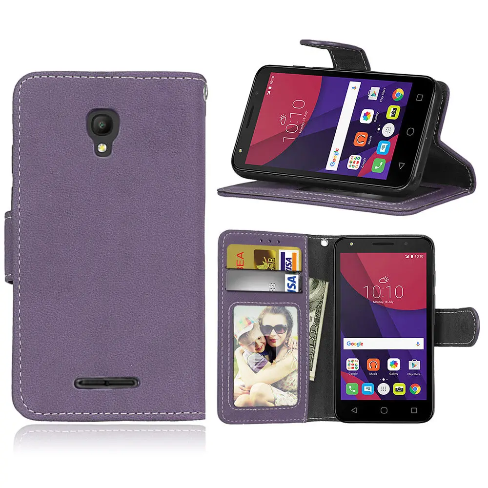 Роскошный Матовый чехол из искусственной кожи для Alcatel Pixi First 4024D чехол-бампер с откидной крышкой для Alcatel One Touch Pixi First 4024D Capas