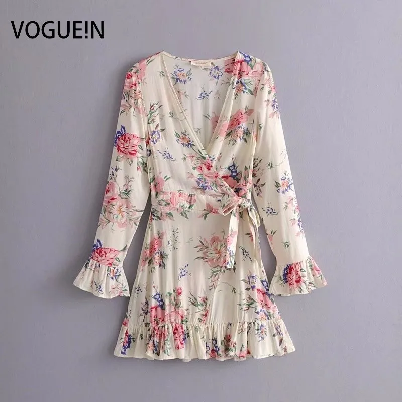 Женское пляжное мини-платье VOGUEIN розовое асимметричное платье с длинным рукавом
