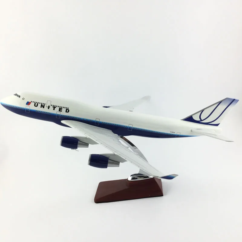 

Коллекция 747 года, UNITED AIRLINES, 45-47 см, 1:150 модель самолета из сплава, коллекционные модели игрушек, товар с подставкой, бесплатная экспресс-доста...
