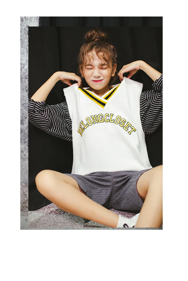 Женский свитер Kpop IU Somi в том же стиле Kpop, майка, Свитера blusas de inverno feminina, контрастные цвета, с буквенным принтом, вязаный
