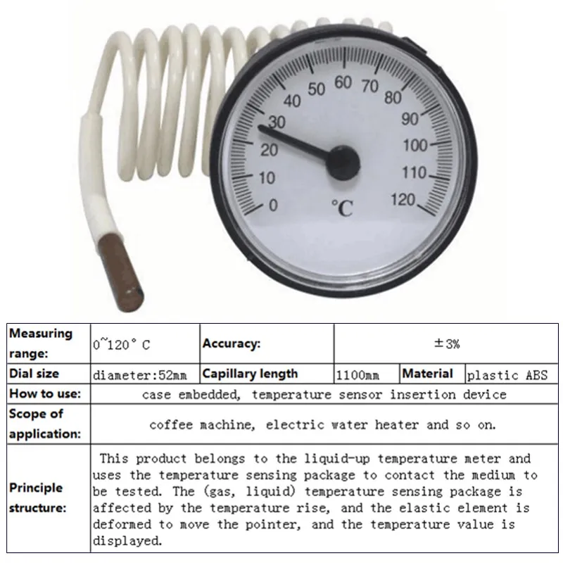 120 пластиковый круглый термометр для духовки с жидкостным лифтом домашнего