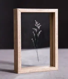 Wood Color SUFEILE HD Стеклянная фоторамка DIY Образец растения фоторамка Деревянная креативная декоративная рамка 10 дюймов/8 дюймов D50 - Цвет: Wood Color