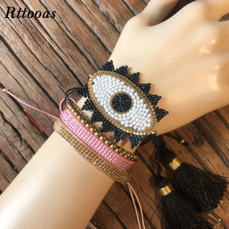 Rttooas Модные женские ювелирные изделия браслет Аксессуары Boho MIYUKI бусы ручной