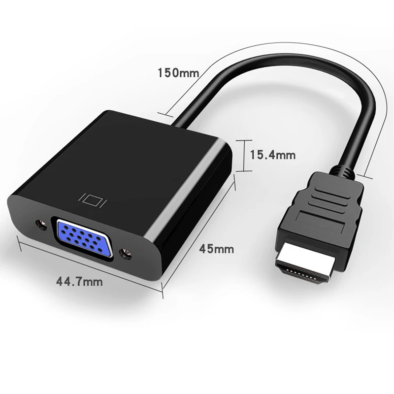 Адаптер hdmi vga конвертер кабель с аудио питанием для ПК ноутбук планшетный