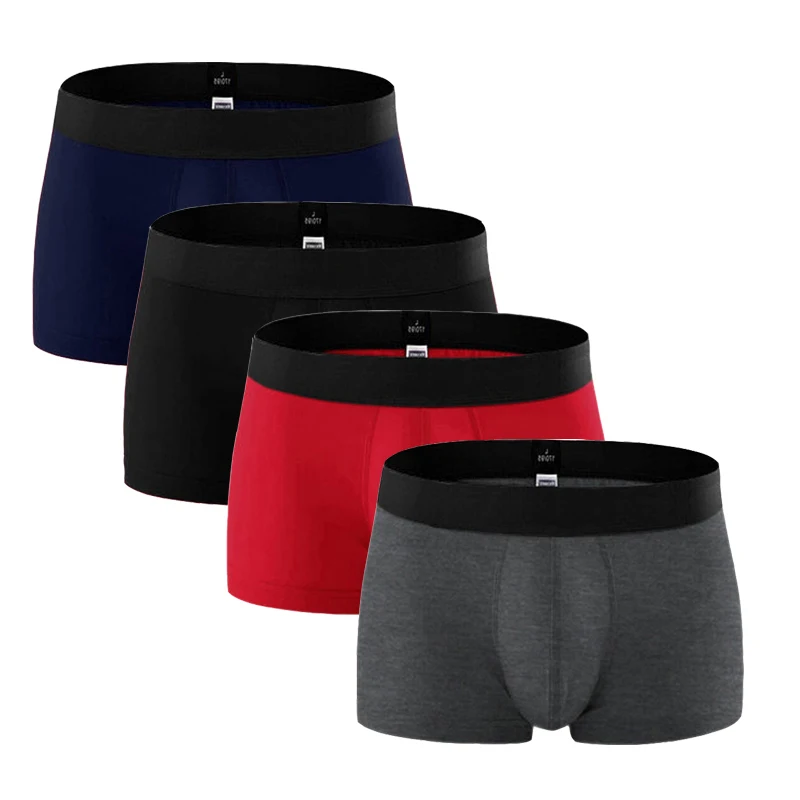 D Colors 4pcs 4 шт./лот, Брендовые мужские трусы, дышащие мужские боксеры, хлопковое нижнее белье, u-образный выпуклый мешочек, сексуальные трусы, домашняя одежда, шорты, L, XL, XXL, XXXL - Цвет: D Colors 4pcs