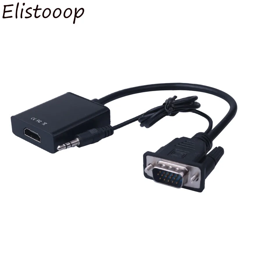 VGA к HDMI Мужской к Женский кабель 1080p HD Высокое разрешение с аудио выходной адаптер для ПК проектор для ноутбука