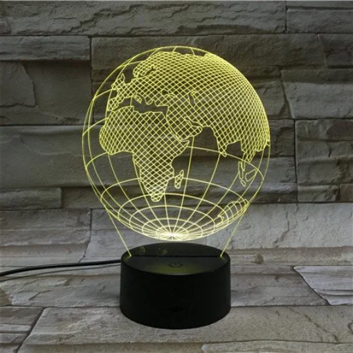 Спальня дома Deora USB 3D лампа LED ночник 7 цветов Таблица Изменений настольная Room Decor