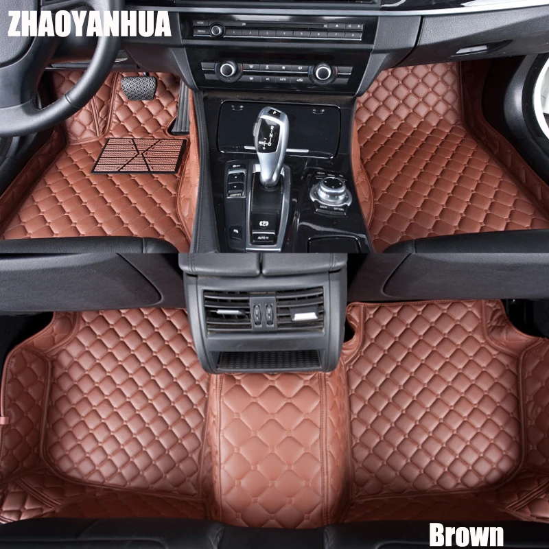 

ZHAOYANHUA Car floor mats Case for Fiat 500 Viaggio S Freemont bravo 6D Waterproof car-styling leather Anti-slip carpet liners