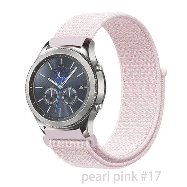 pearl pink 17 Gear s3 Frontier ремешок для samsung Galaxy watch 46 мм активный 2 42 мм amazfit ремешок Bip 20 мм 22 мм ремешок для часов huawei watch gt ремешок - Цвет ремешка: pearl pink 17