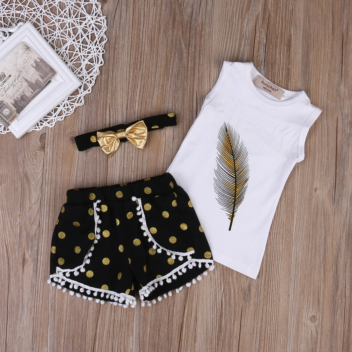 Комплект из 3 предметов одежда для маленьких девочек коллекция 2017 года летняя