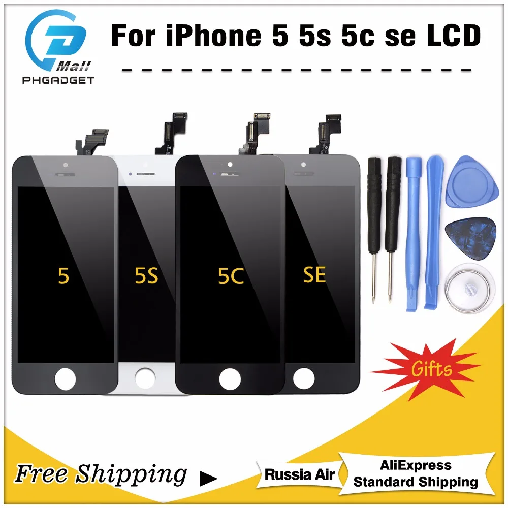 Шт. 1 шт. AAA качество сенсорный экран с ЖК дисплей для iPhone 5 5S 5C SE планшета Ассамблеи
