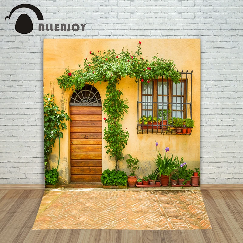 Allenjoy фоны для фотосъемки Весенняя дверь окно цветок сельский дом фотосессия