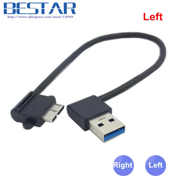 Левый и правый угловой 90 градусов USB3.0 USB 3 0 A папа к Micro B черный кабель|usb 3.0|degree angleusb