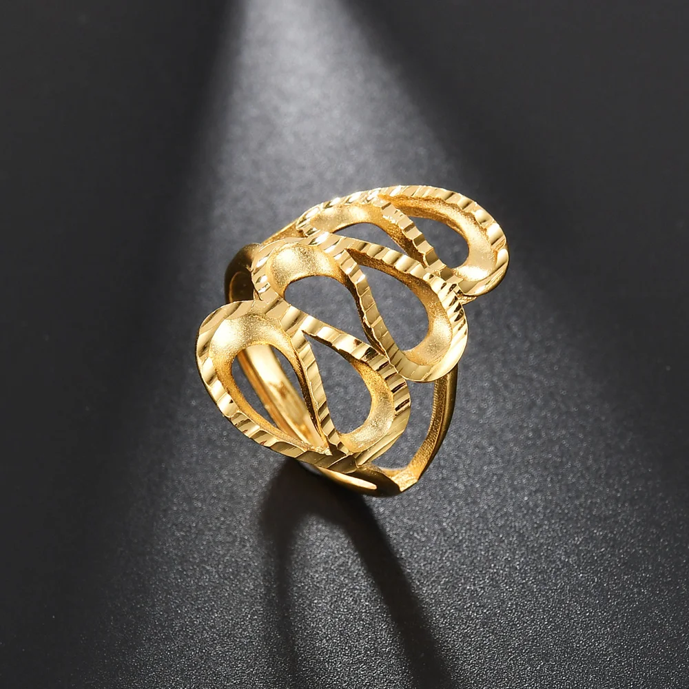 MeMolissa Ethiopian Geometric Ring Gold Color for Women Men Simple Rings African/Arabian/Asian/Middle East Jewelry Wedding Gift | Украшения