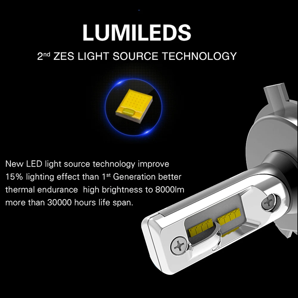 H7 Led H4 автомобильный головной светильник 8000Lm h11 led canbus лампа 12 В 30 Вт 9004 9005 9006 9007