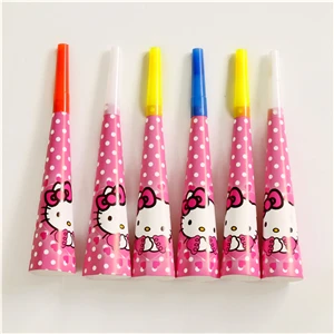 Hello kitty/Детский комплект для украшения вечеринки на день рождения, вечерние принадлежности для дня рождения, вечерние принадлежности, AW-1666 - Цвет: Horn  6pcs