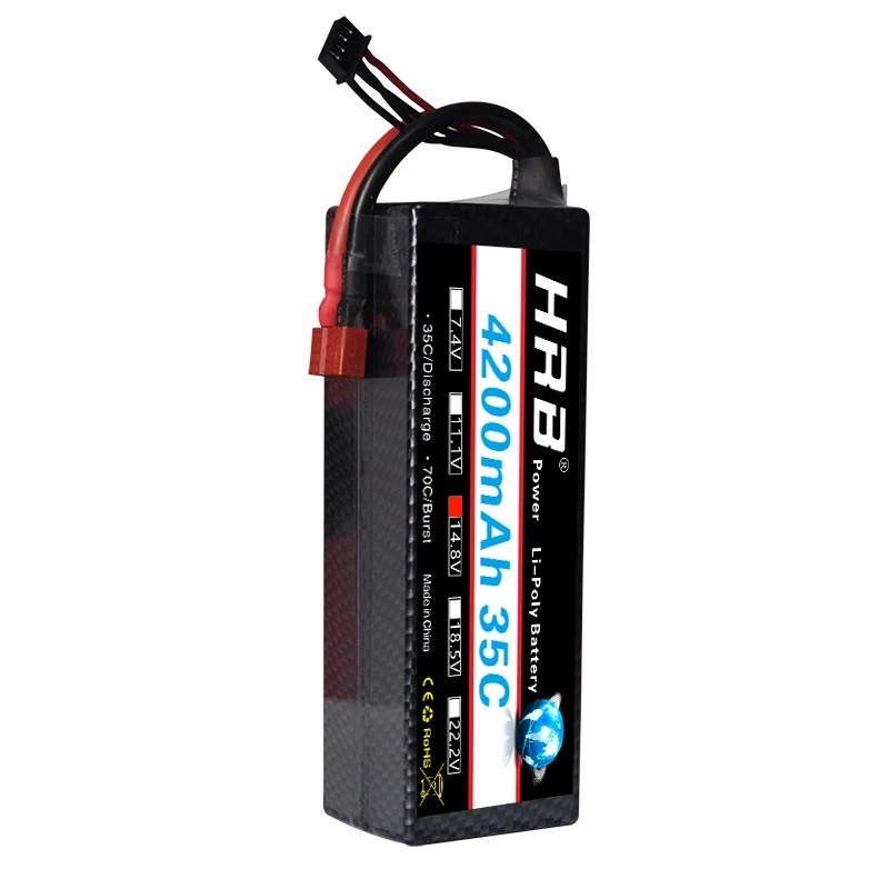 HRB RC Lipo 4S аккумулятор 14 8 V 4200mAh 35C MAX 70C жесткий чехол Bateria Drone для вертолетов