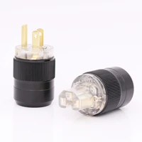 new gold plated transparent us ac power plug hifi iec female connector diy power cable
