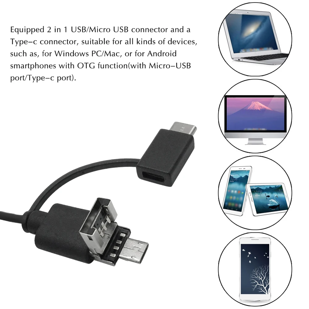 Цифровой микроскоп USB-эндоскоп 2 МП 200x8 светодиодов монохромный процессор камера