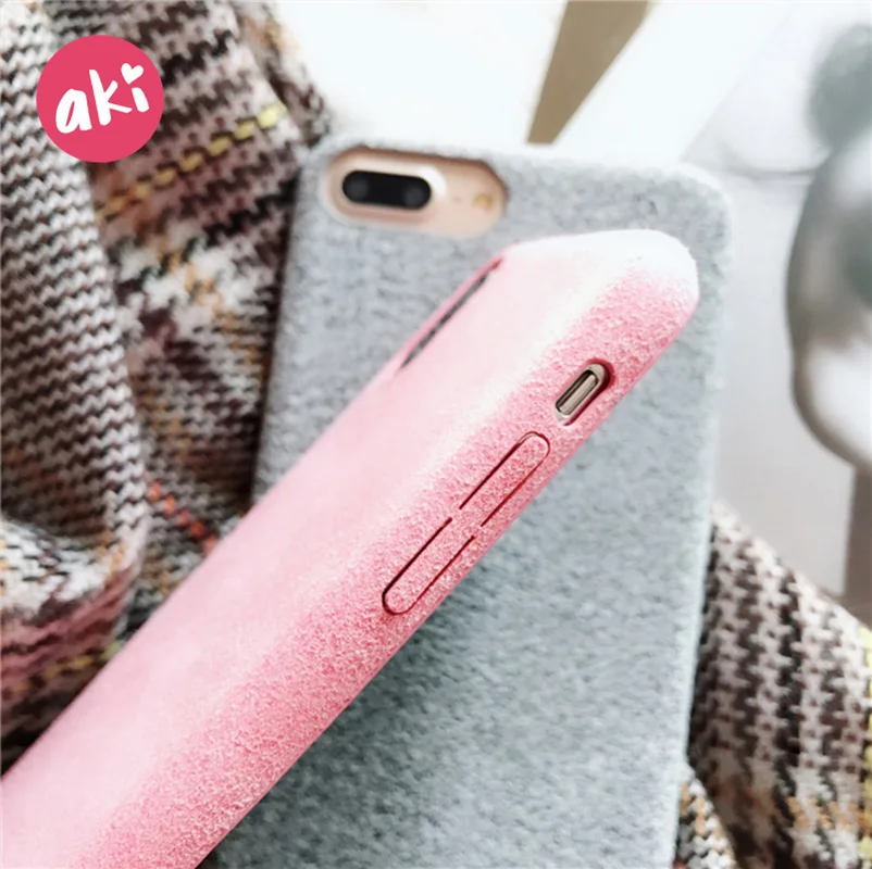 Чехол для телефона из микрофибры AKI iPhone 8 7 Plus тканевая задняя крышка чехол X 6 6S |